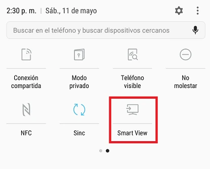 Smart View no smartphone Samsung