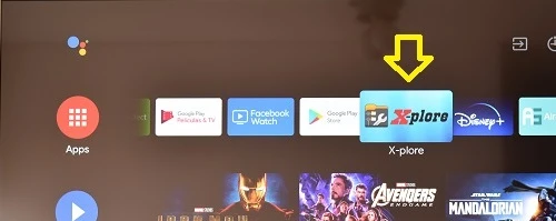 Aplicativo Xplore na Smart TV Android
