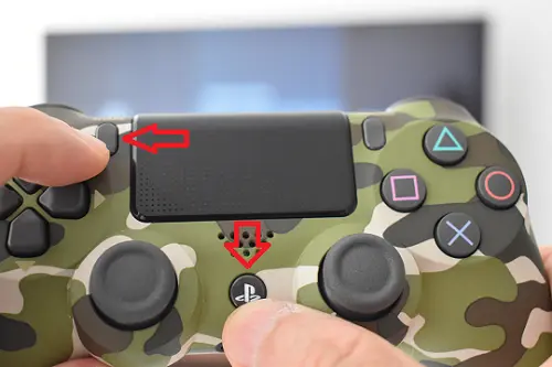 Botões para sincronizar o controle remoto PS4
