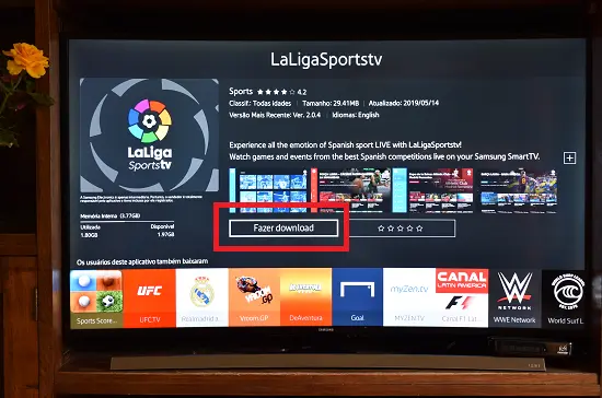 Fazer download na Samsung smart TV